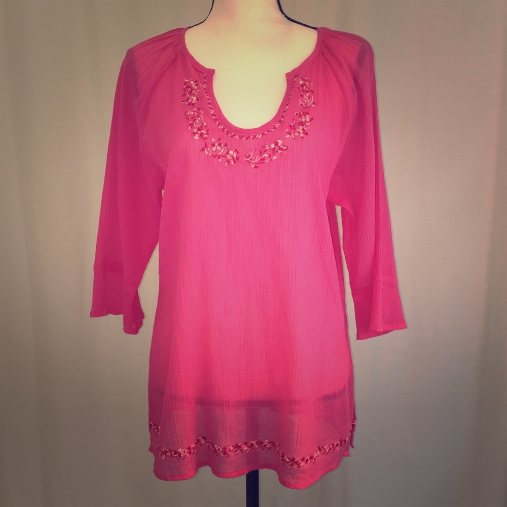 Pretty Rafaella Fuchsia Tunic Top